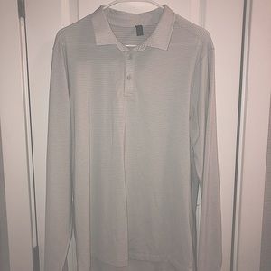 Lululemon Mens striped long sleeve polo size large